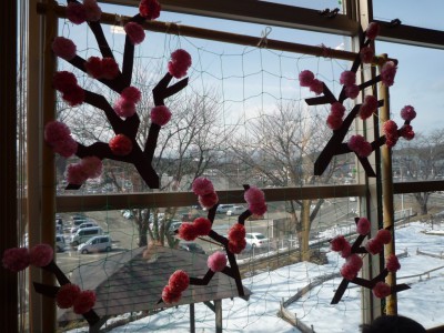 桜の花の壁飾り